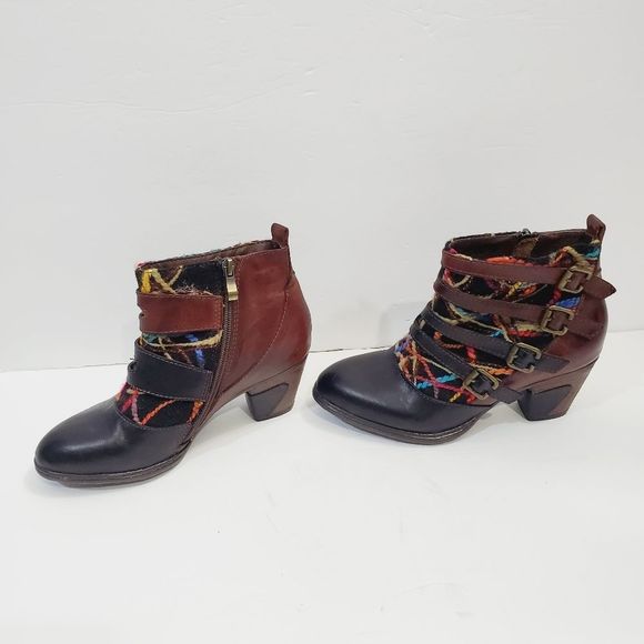 L'artiste Leather Boho Colorful Redding Boots, Size EU 36: US 5.5-6, Heel:2.5” - Picture 4 of 12